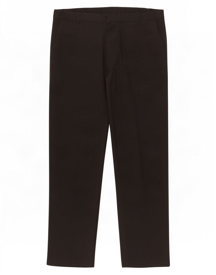 Pantaloni da abito dritti da uomo Marks & Spencer W36 L30 poliestere nero