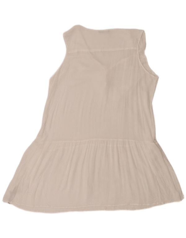 Abito a trapezio senza maniche da donna Marks & Spencer UK 18 XL viscosa bianca