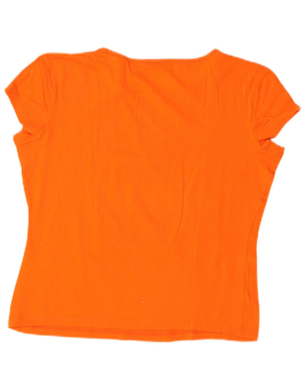 T-shirt grafica da donna Iceberg Top UK 18 XL cotone arancione