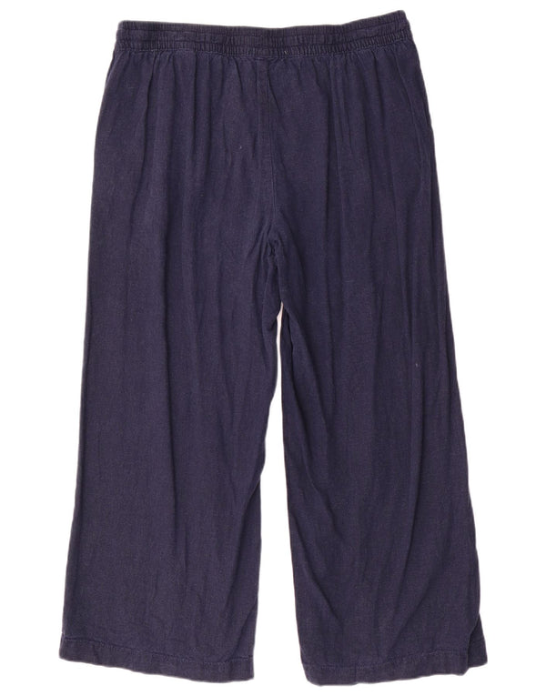 Pantaloni a gamba larga da donna Marks & Spencer UK 16 Large W34 L26 Blu navy