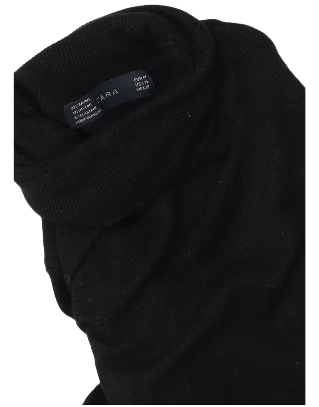 Maglione maglione a collo alto da donna Zara UK 14 Rayon nero medio