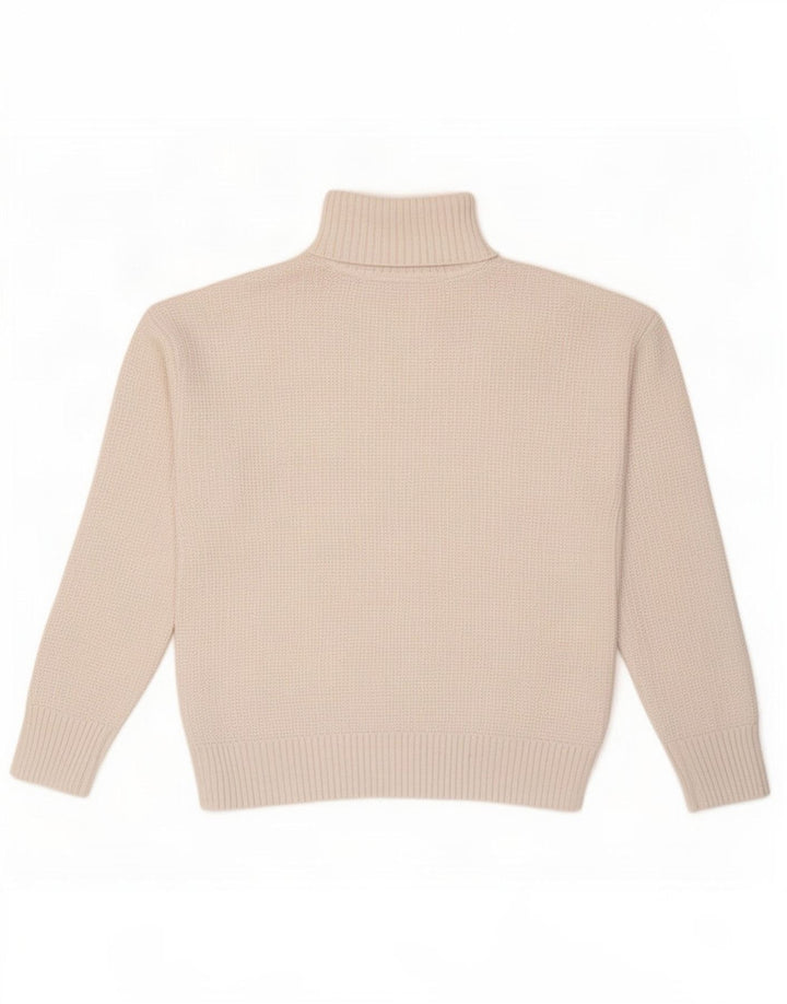 Maglione maglione a collo alto da donna Marks & Spencer UK 16 grande poliestere beige