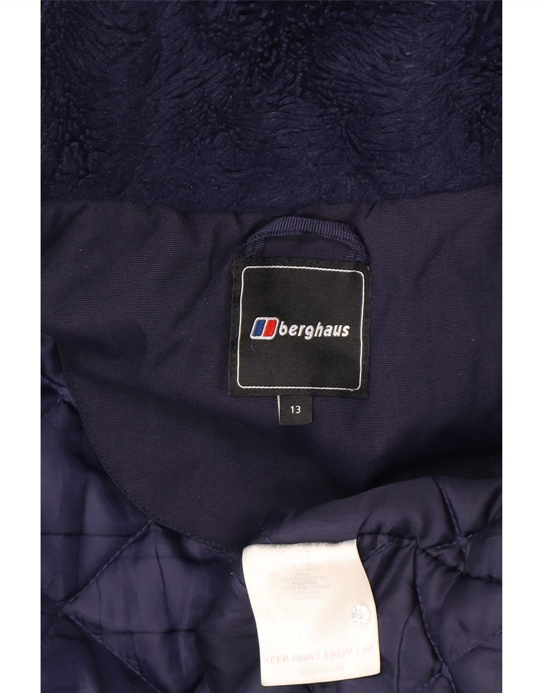Giacca imbottita con cappuccio Berghaus per ragazzi 12-13 anni blu navy in poliammide