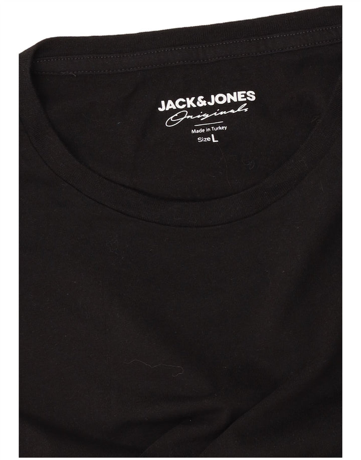 Jack & Jones T-shirt grafica da uomo grande nera
