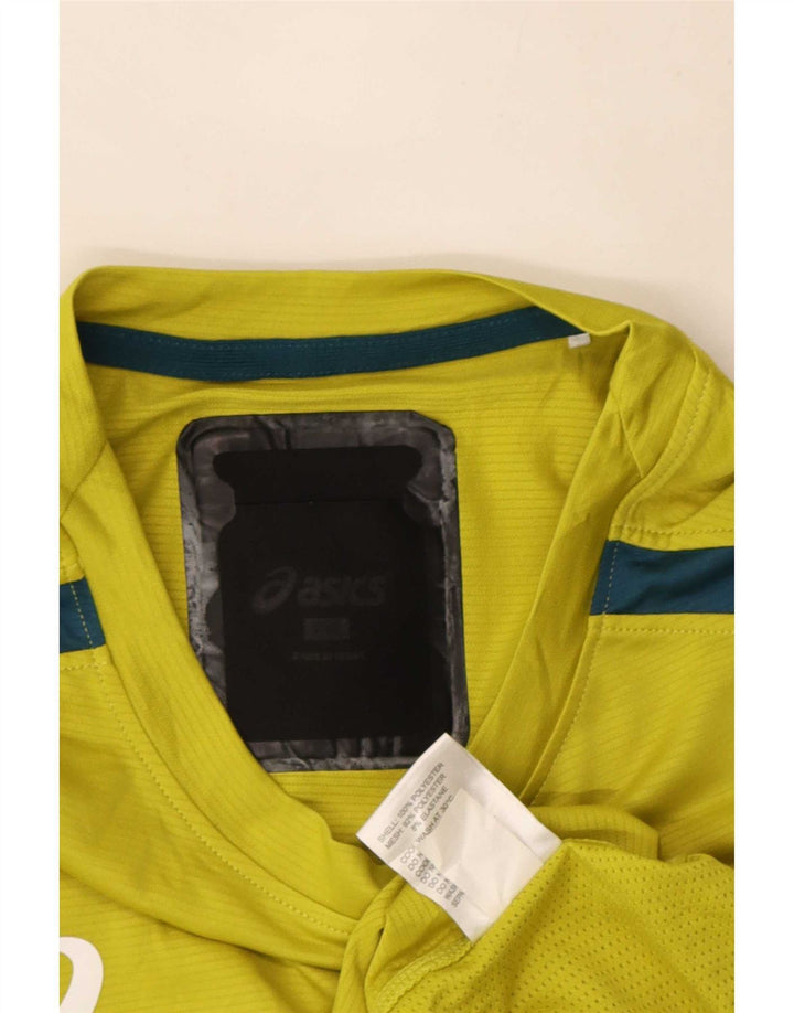T-shirt grafica da uomo Asics Top 2XL Poliestere color block giallo