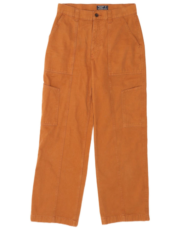 Pantaloni cargo a vita alta da donna Abercrombie & Fitch US 4 Small W27 L28 Bei