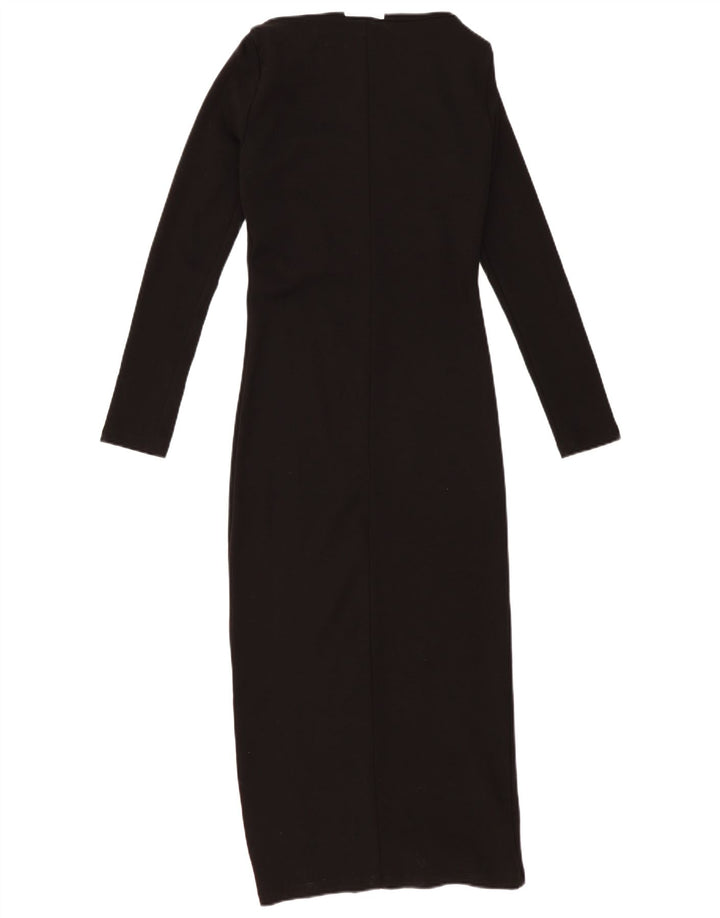 Vestito lungo a maniche lunghe da donna ZARA UK 14 grande nero