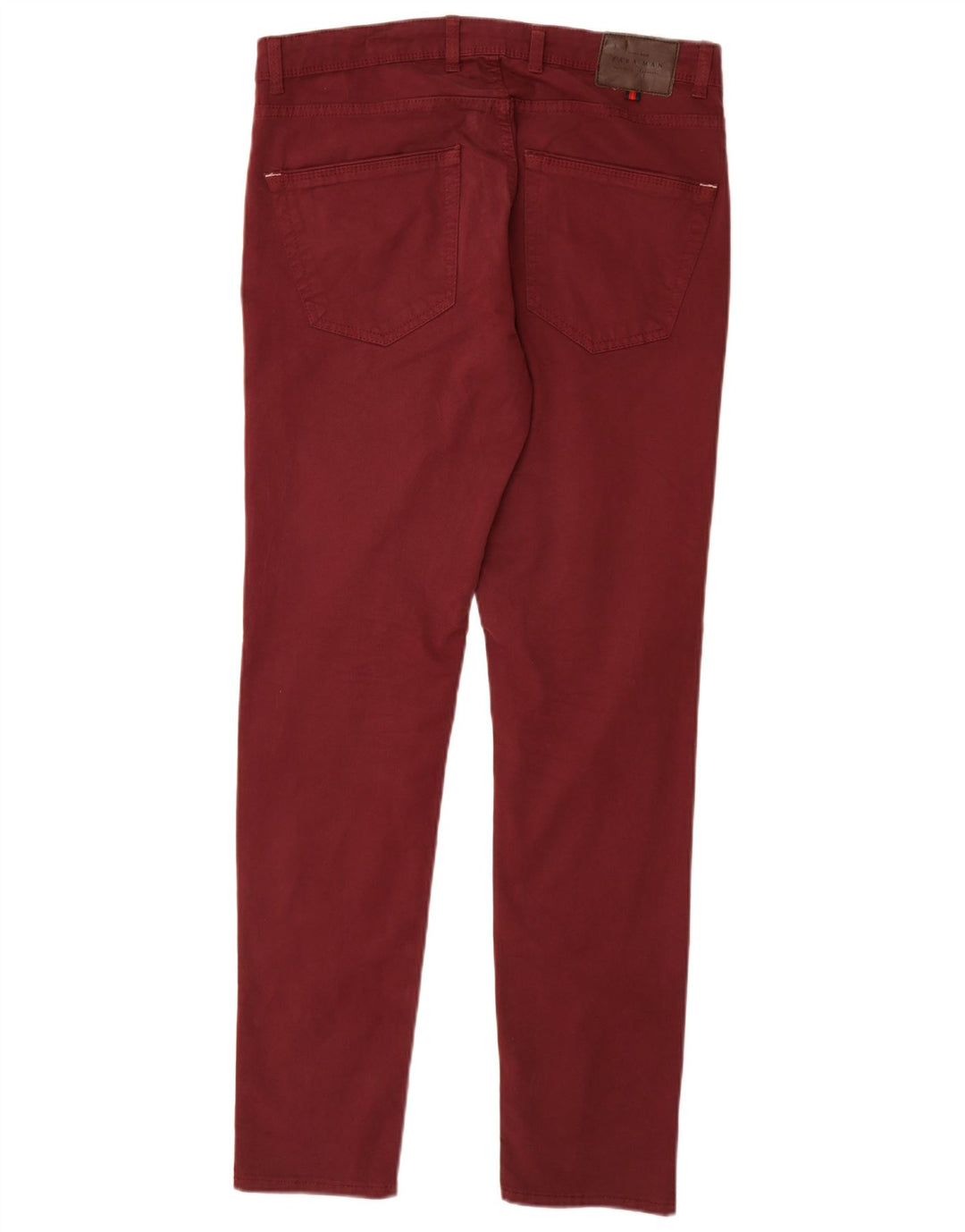 Pantaloni casual slim da uomo ZARA EU 38 Small W30 L32 Cotone bordeaux