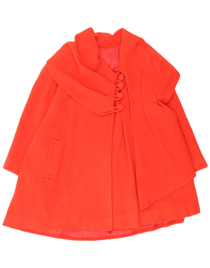 Cappotto oversize vintage da donna con maniche a 3/4 UK 10 piccolo in cashmere rosso