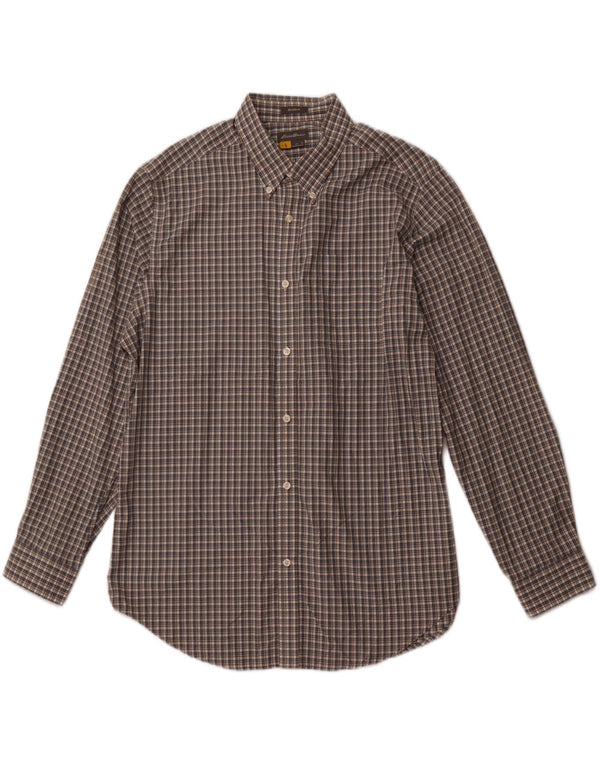 EDDIE BAUER Camicia da uomo dalla vestibilità rilassata, cotone a quadri blu grande