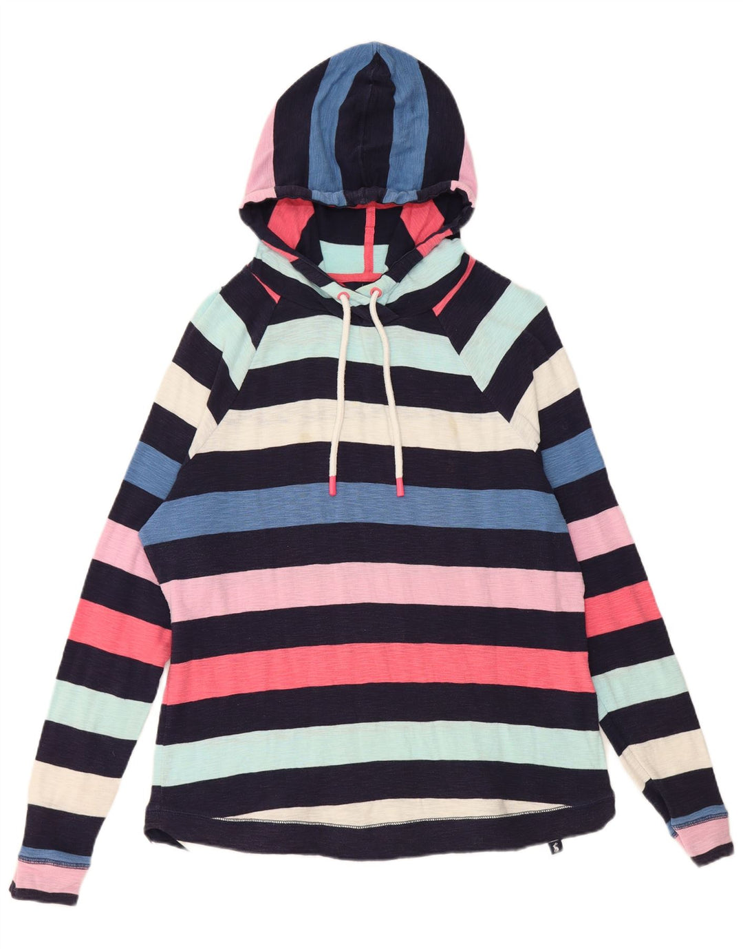 JOULES Felpa con cappuccio da donna UK 20 2XL Cotone a righe multicolore