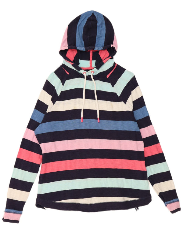 JOULES Womens Hoodie Jumper UK 20 2XL  Multicoloured Striped Cotton