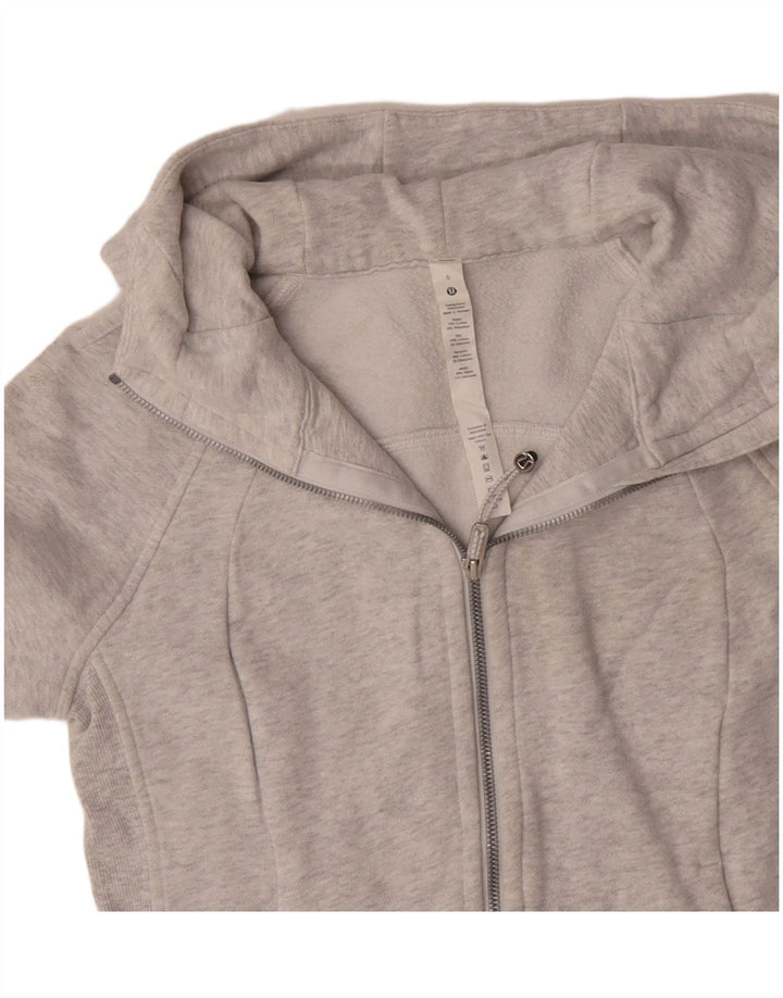 LULULEMON Felpa con cappuccio e zip da donna US 6 Cotone grigio medio