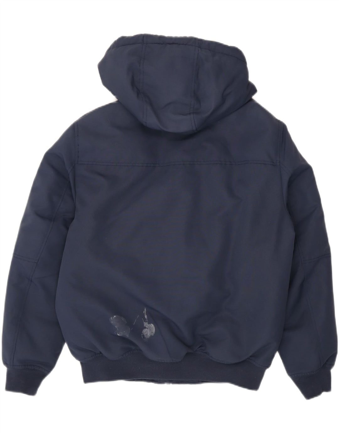 TOMMY HILFIGER Mens Hooded Padded Bomber Jacket UK 38 Medium Navy Blue Vintage Tommy Hilfiger and Second-Hand Tommy Hilfiger from Messina Hembry 