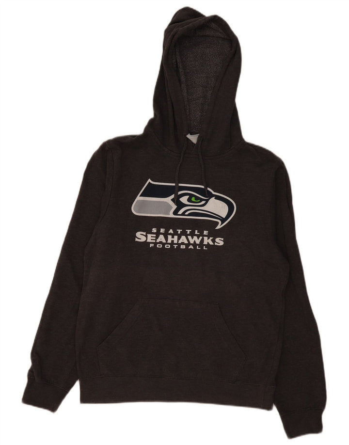 ABBIGLIAMENTO SQUADRA NFL Maglione da uomo con cappuccio NFL Seattle Seahawks piccolo in cotone grigio