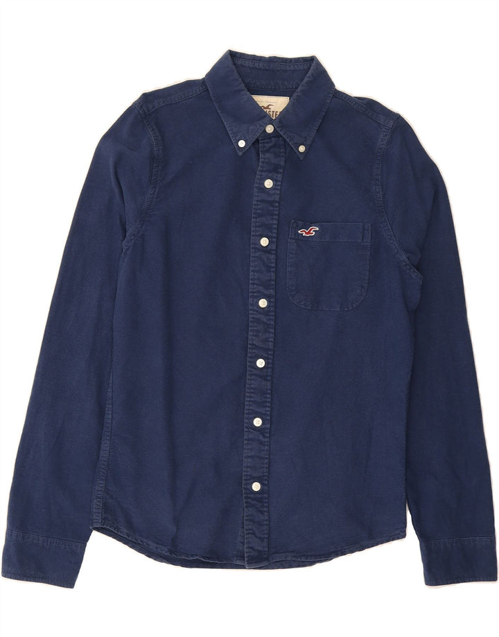 HOLLISTER Mens Shirt Small Navy Blue Cotton Vintage Hollister and Second-Hand Hollister from Messina Hembry 
