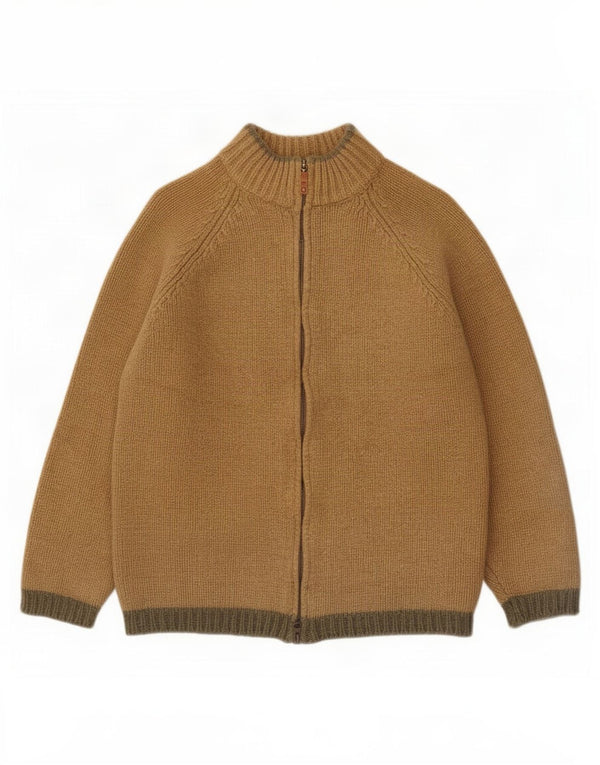 Maglione cardigan da donna Massimo Dutti UK 18 XL lana marrone