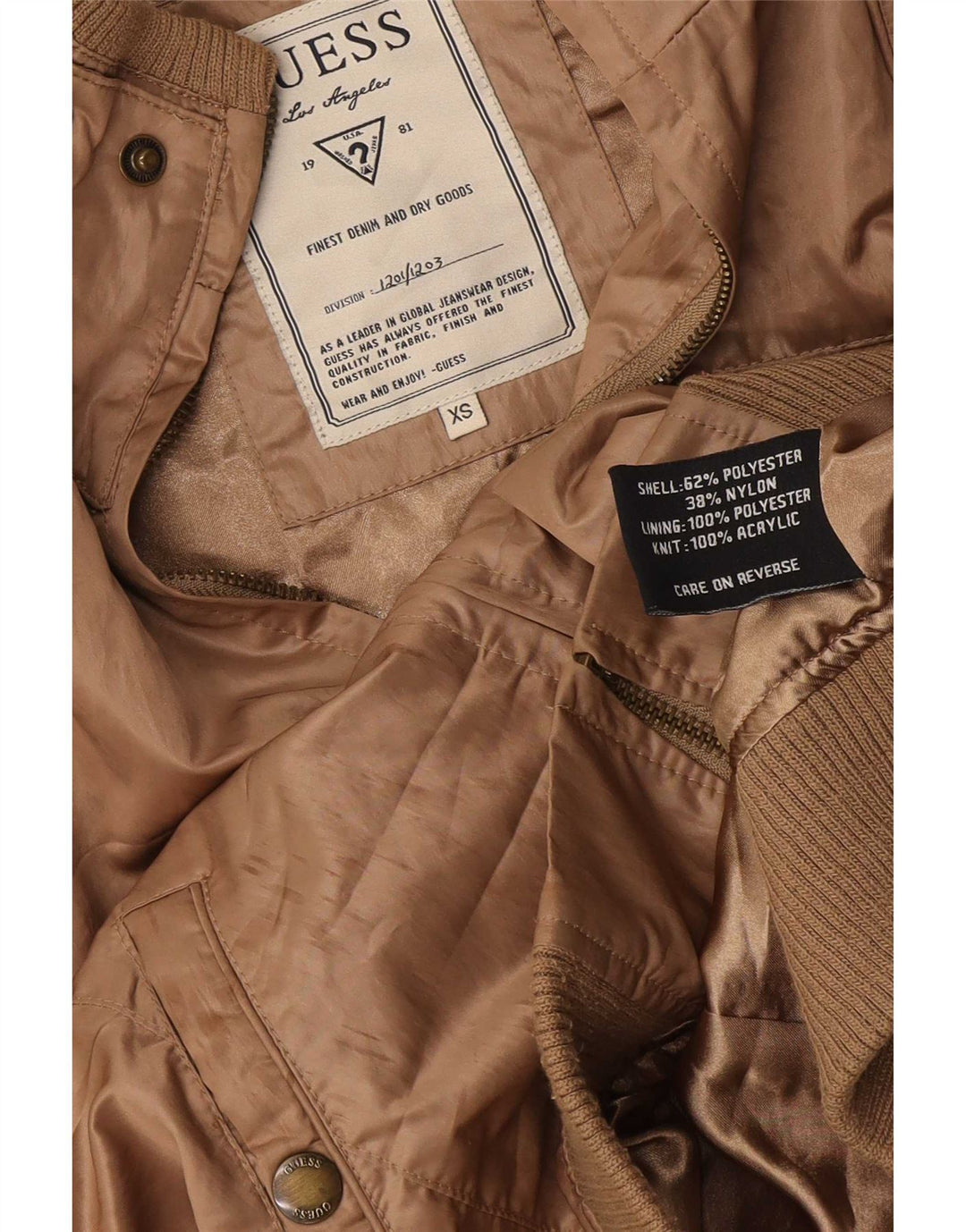 Giubbotto bomber da donna Guess UK 6 XS poliestere marrone