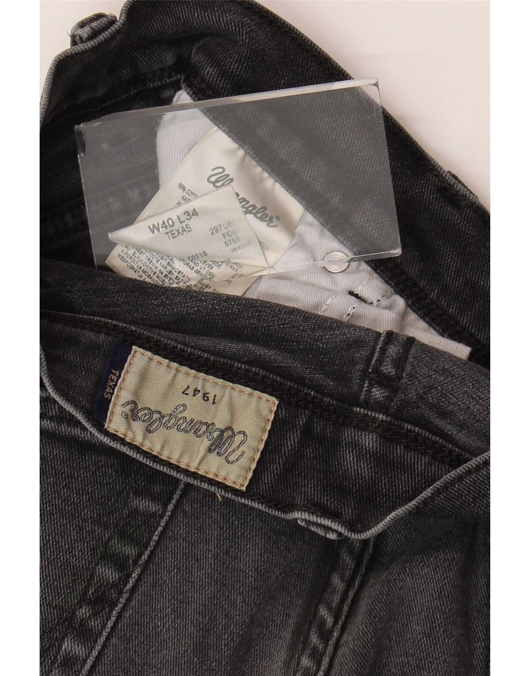 Jeans dritti da uomo Wrangler Texas W40 L34 cotone grigio