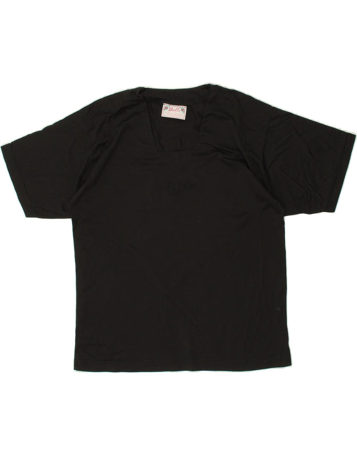 VINTAGE Womens Blouse Top UK 14 Medium Black Vintage Vintage and Second-Hand Vintage from Messina Hembry 