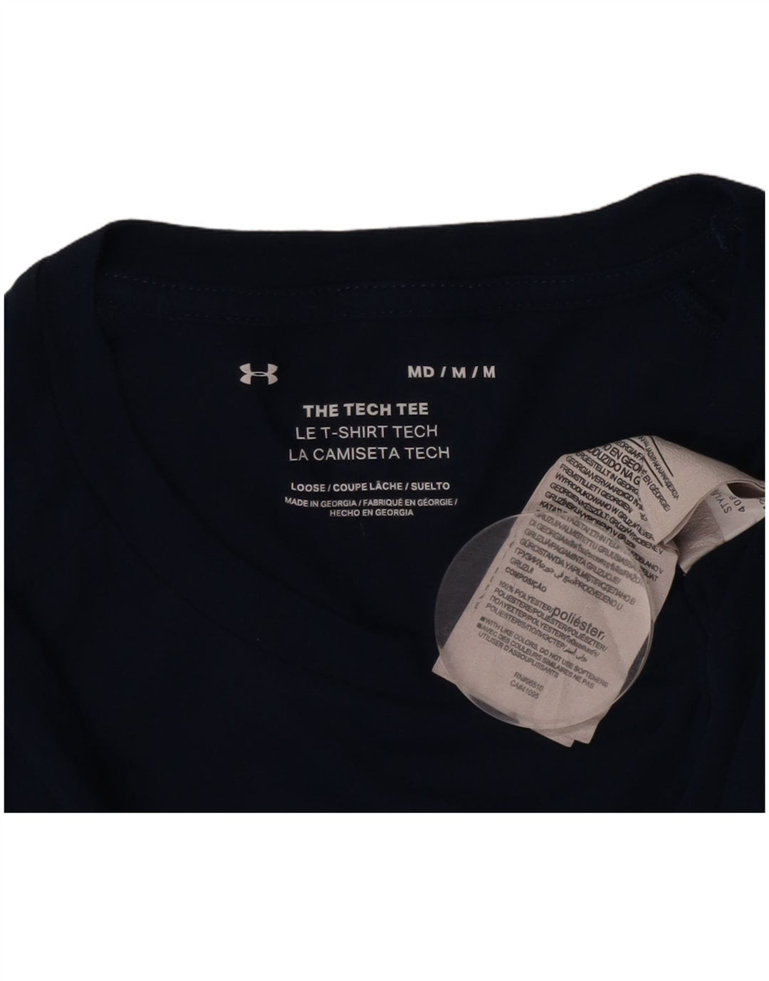 T-shirt da uomo Under Armour Top medio in poliestere blu navy