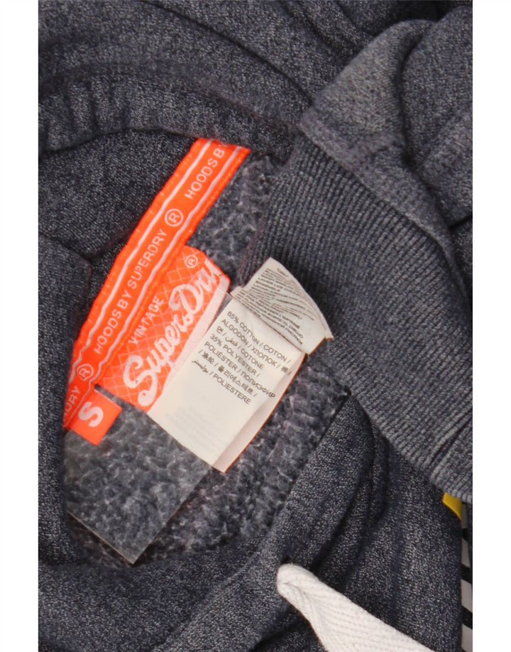 Maglione con cappuccio grafico da uomo Superdry piccolo in cotone blu