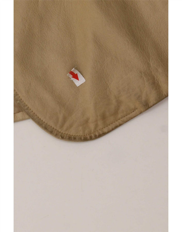 Giacca blazer in pelle vintage da donna a 3 bottoni IT 44 Pelle beige media