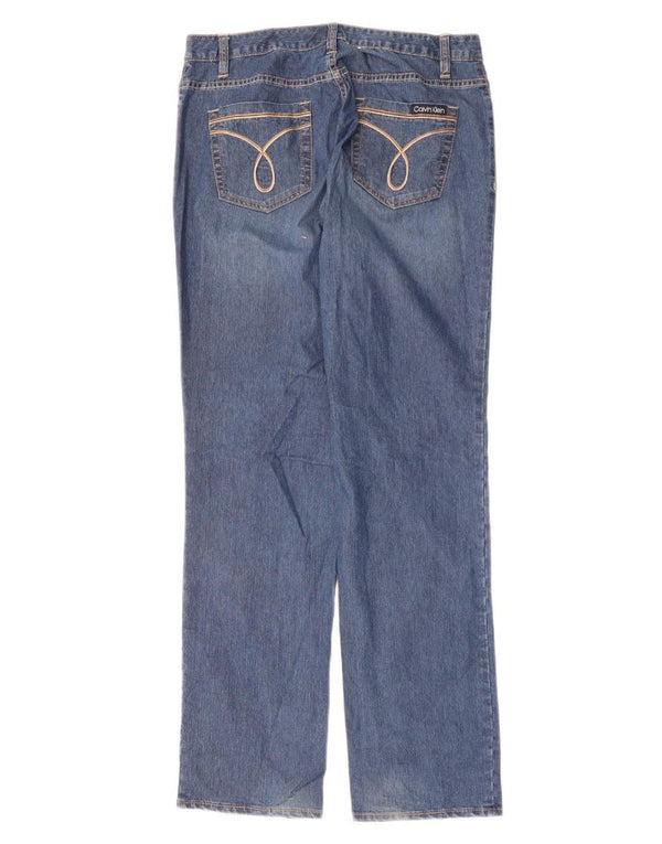 CALVIN KLEIN Jeans skinny a vita alta da donna US 12 Large W34 L32 Blu