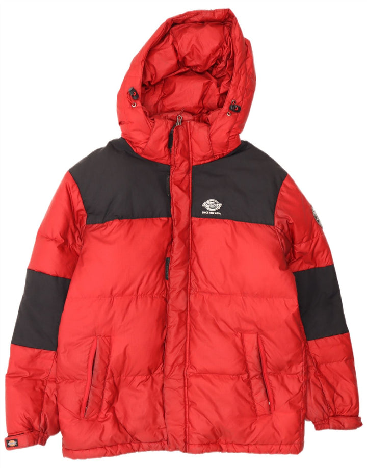 Dickies Giacca imbottita con cappuccio da uomo UK 38 Nylon color block rosso medio