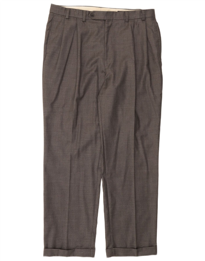 Pantaloni da abito da uomo con pegging NAUTICA W38 L32 in lana grigia