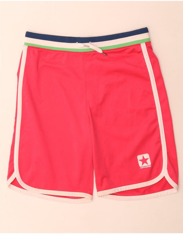 Pantaloncini sportivi da donna Converse UK 14 poliestere a righe grandi rosa
