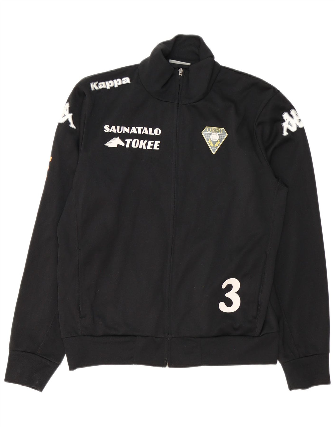 Giacca da tuta grafica da uomo KAPPA in poliestere nero medio