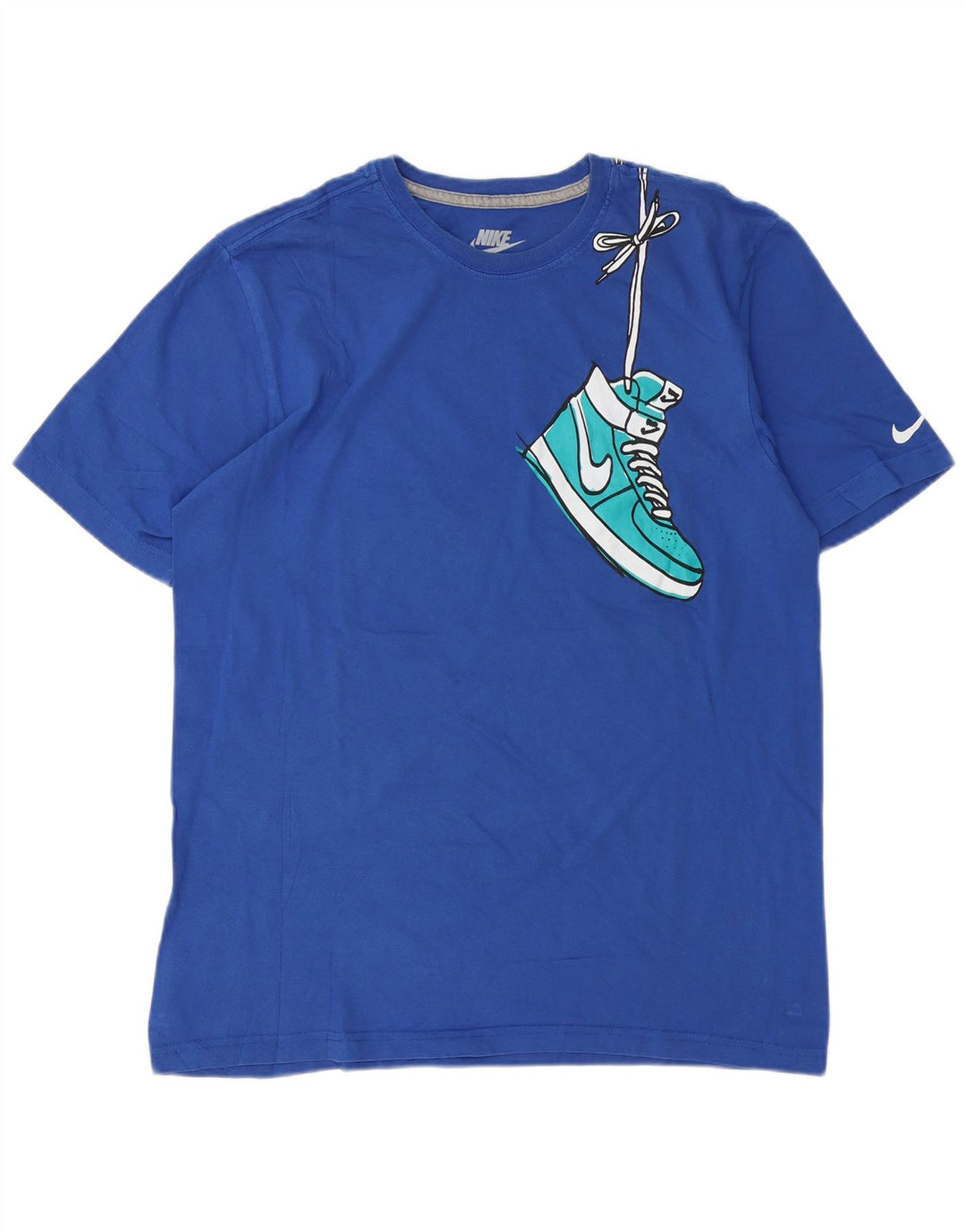 NIKE T-shirt grafica da uomo con vestibilità regolare, top grande in cotone blu