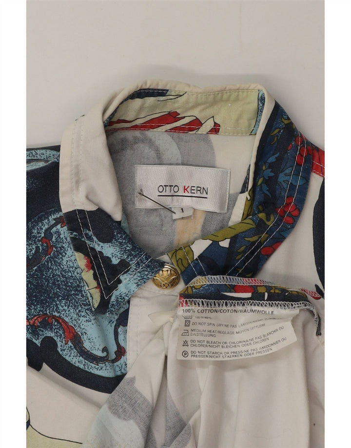 Otto Kern Donna UK 12 Cotone floreale bianco medio