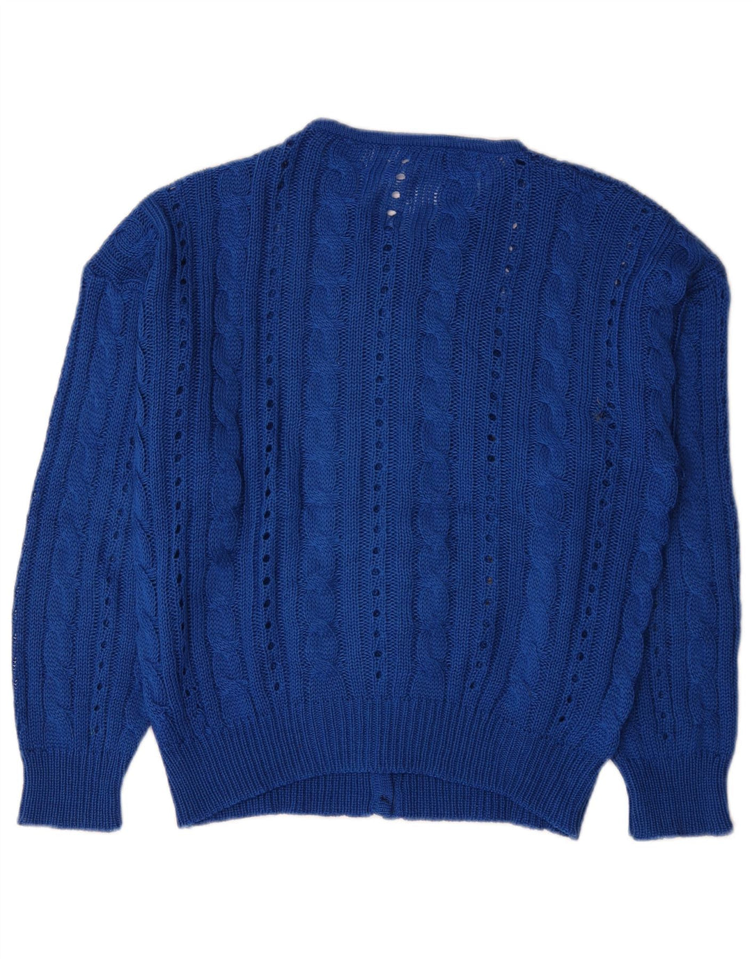 Maglione cardigan da donna vintage UK 16 grande blu