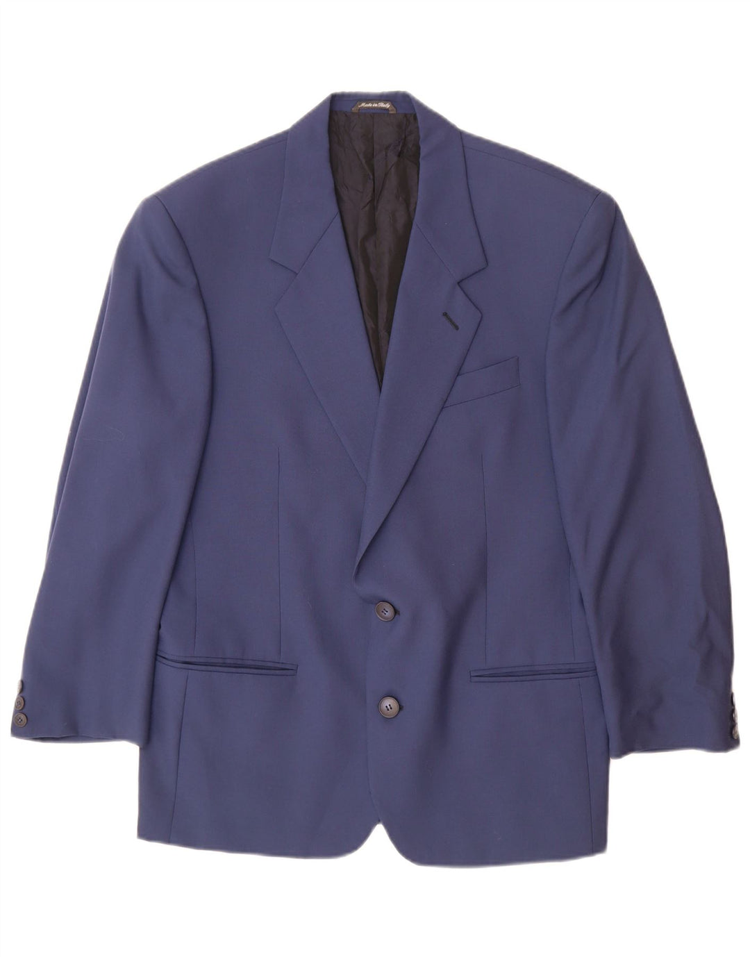 Biagiotti Giacca Blazer da Uomo a 2 Bottoni UK 38 Blu Medio in Lana Nuova