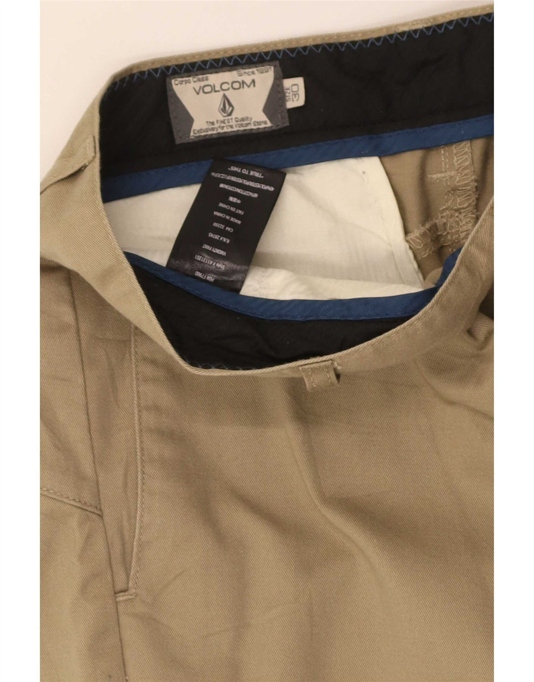 Pantaloni chino dritti da uomo Volcom W30 L27 in cotone beige