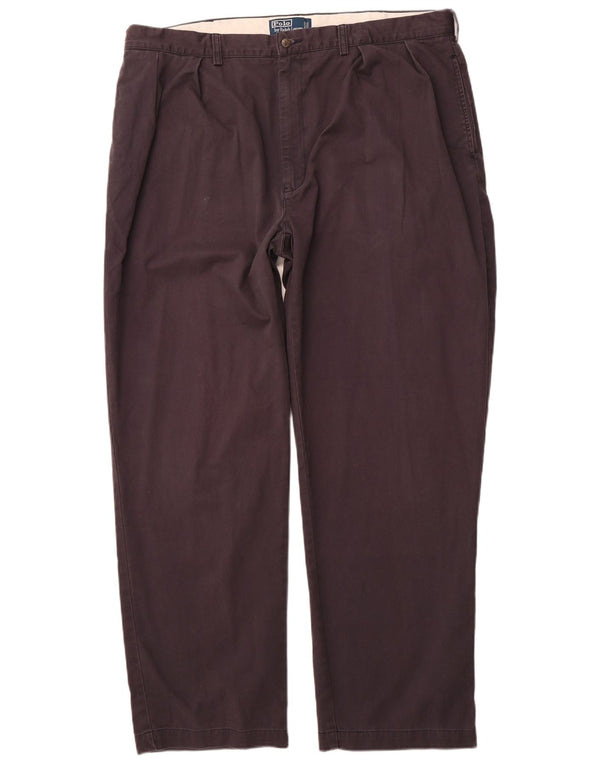 POLO RALPH LAUREN Pantaloni chino da uomo con pegging W42 L32 cotone blu navy