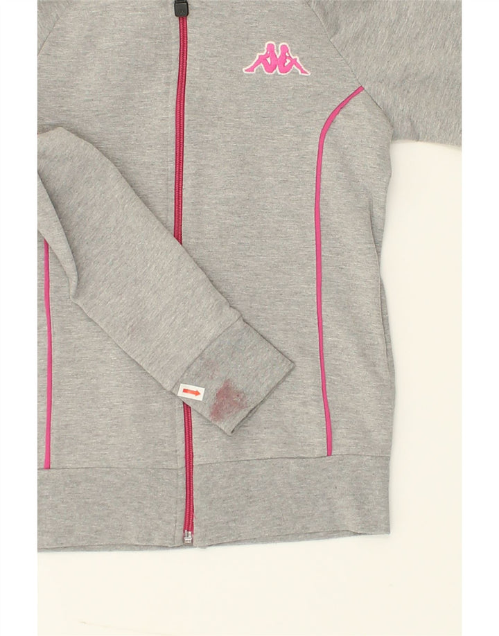 KAPPA Girls Zip Hoodie Sweater 9-10 Years Grey Cotton | Vintage Kappa | Thrift | Second-Hand Kappa | Used Clothing | Messina Hembry 