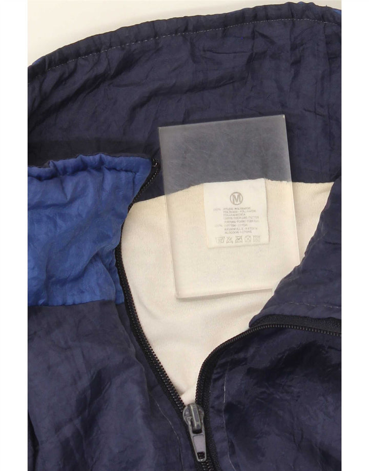 Giacca da tuta da uomo vintage vestibilità ampia, color block blu medio