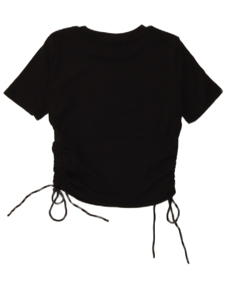 Top corto in camicetta corta da donna Zara UK 12 poliestere nero medio