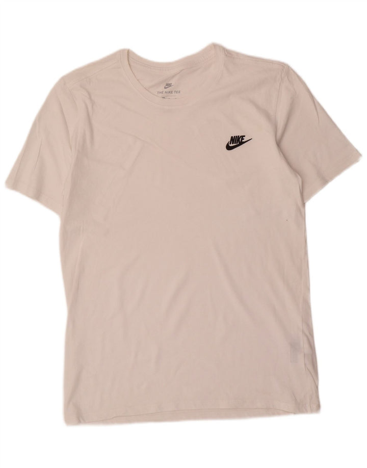 T-shirt Nike da uomo dal taglio atletico, in cotone bianco medio