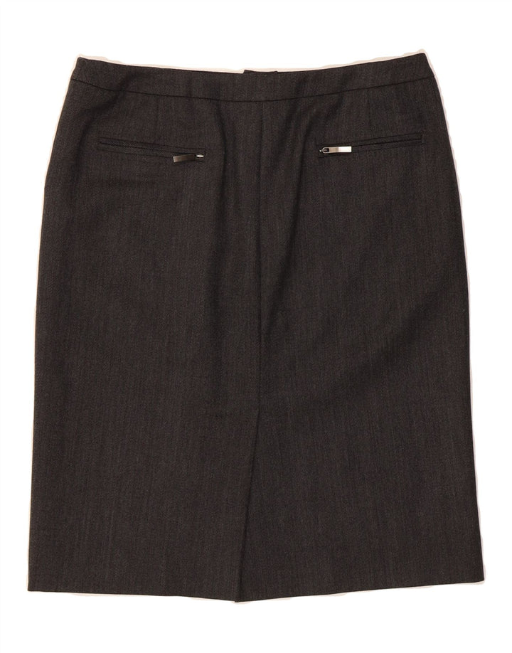 MAX MARA Womens Straight Skirt UK 12 Medium W30  Grey Wool Vintage Max Mara and Second-Hand Max Mara from Messina Hembry 