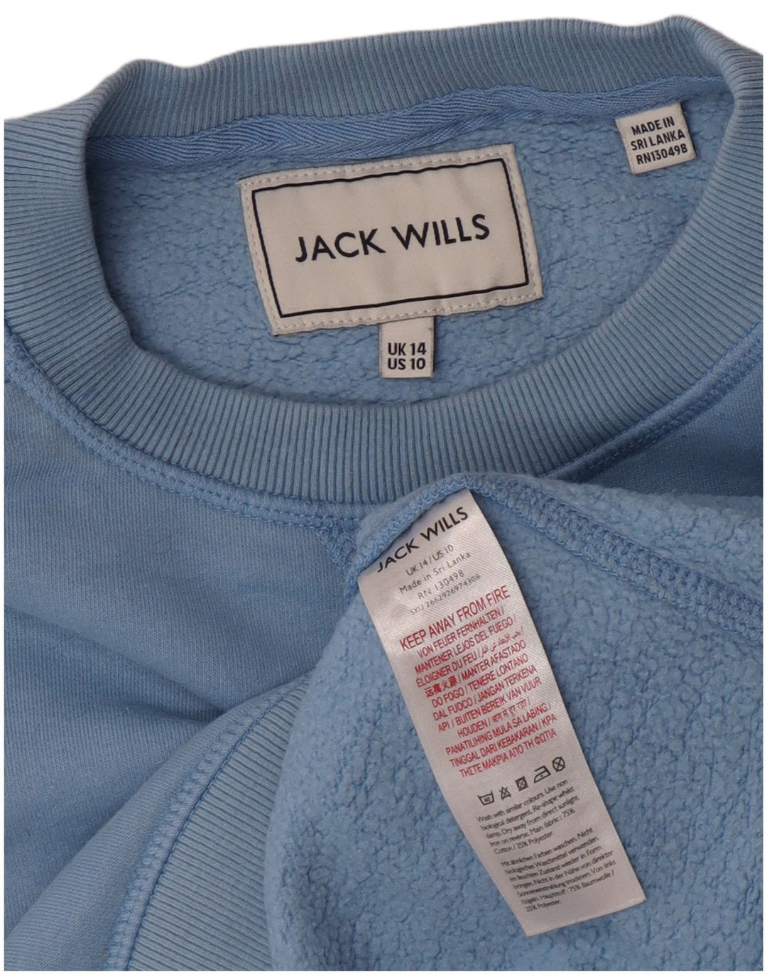 Felpa da donna Jack Wills UK 14 grande cotone blu