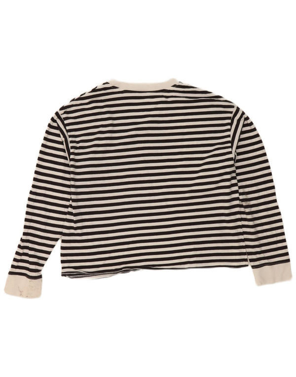 Levi's Top grafico oversize da donna a maniche lunghe UK 10 Small Black Striped
