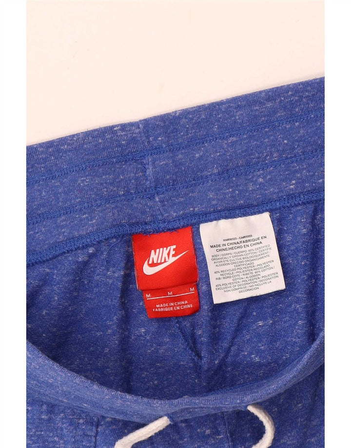 Pantaloncini sportivi con grafica Nike da donna UK 12 Poliestere screziato blu medio