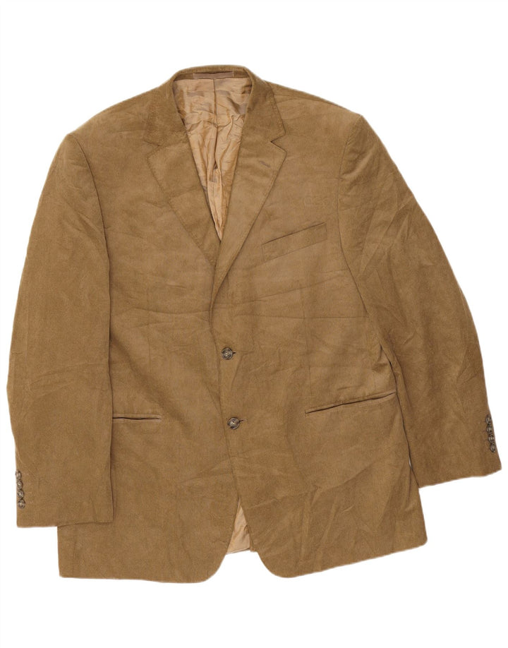 Giacca blazer in velluto a coste a 2 bottoni Marks & Spencer da uomo UK 42 grande beige