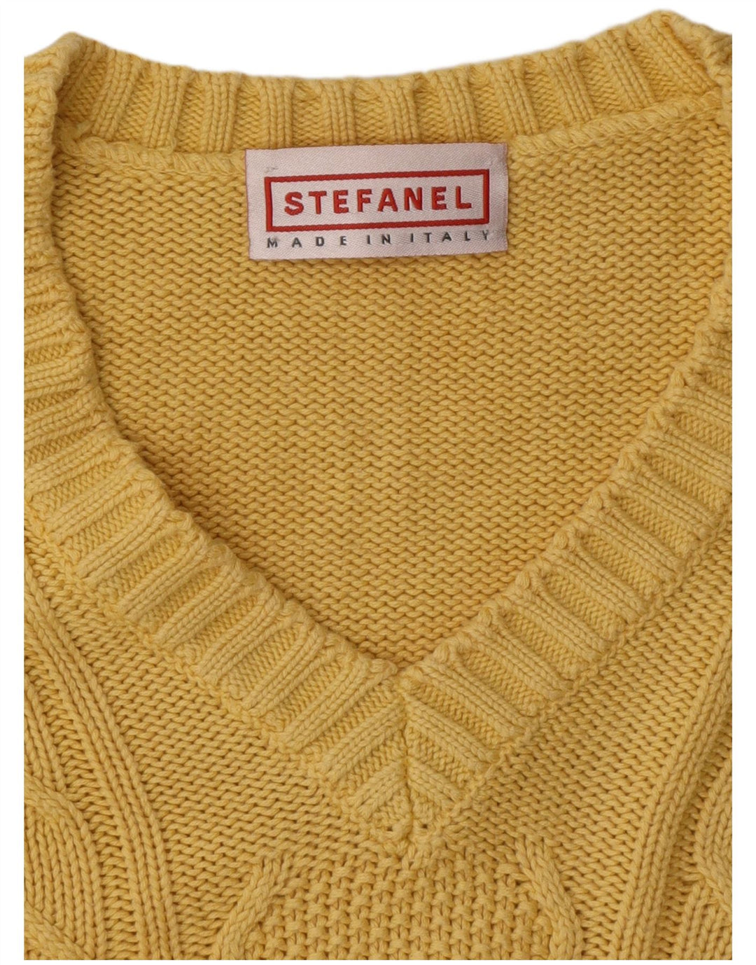 Maglione da uomo con scollo a V Stefanel XL giallo