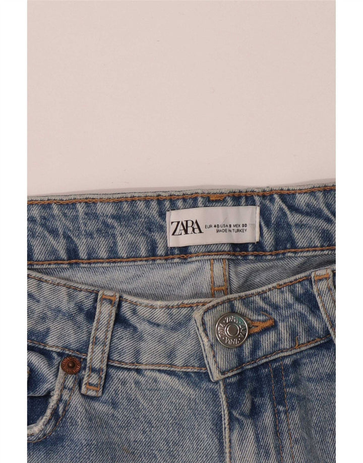 Jeans dritti effetto invecchiato Zara da donna EU 40 medio W30 L28 blu