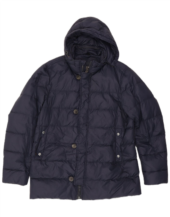 Giacca imbottita con cappuccio da uomo Herno UK 38 medio blu navy